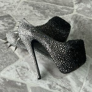 Rhinestone Platform Pumps